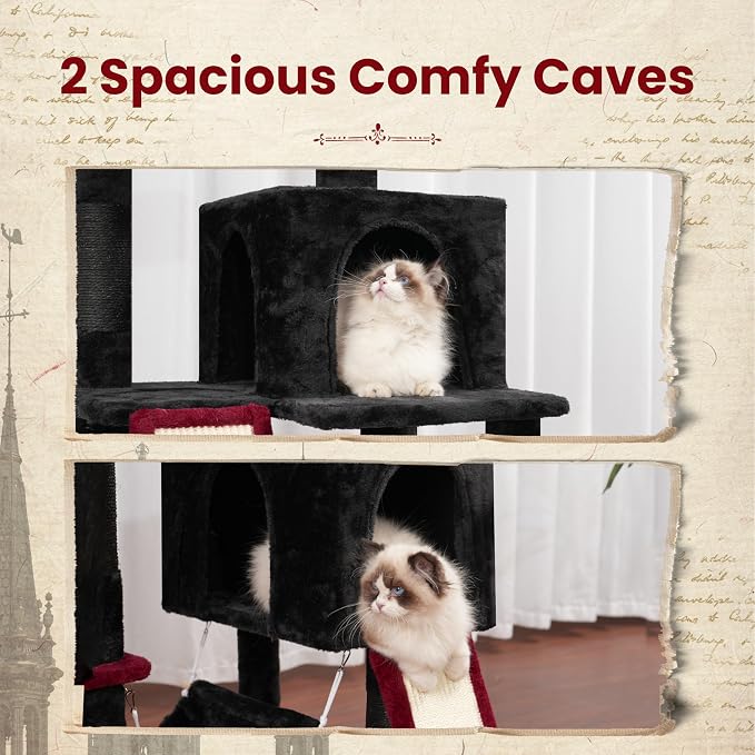 Cat Tree for Indoor Cats, Gothic Sturdy Cat Tree House - Image 4