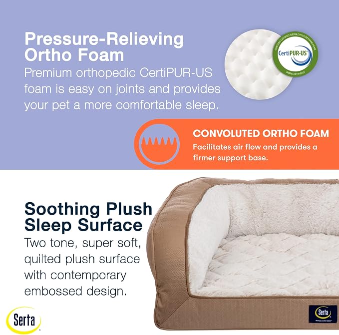 Serta Orthopedic Quilted Couch Dog Bed - Image 4
