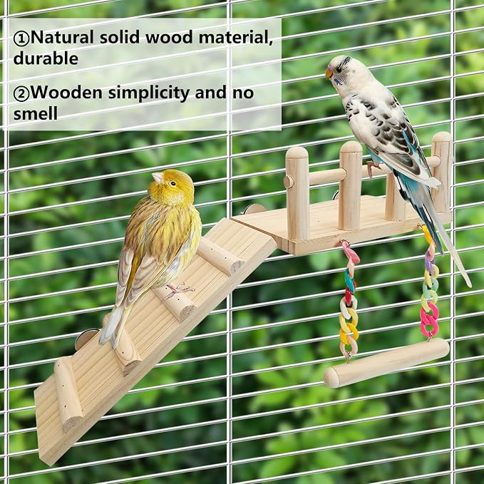 Hamiledyi 17Pcs Parrot Swing Toys Perches Platform - Image 6