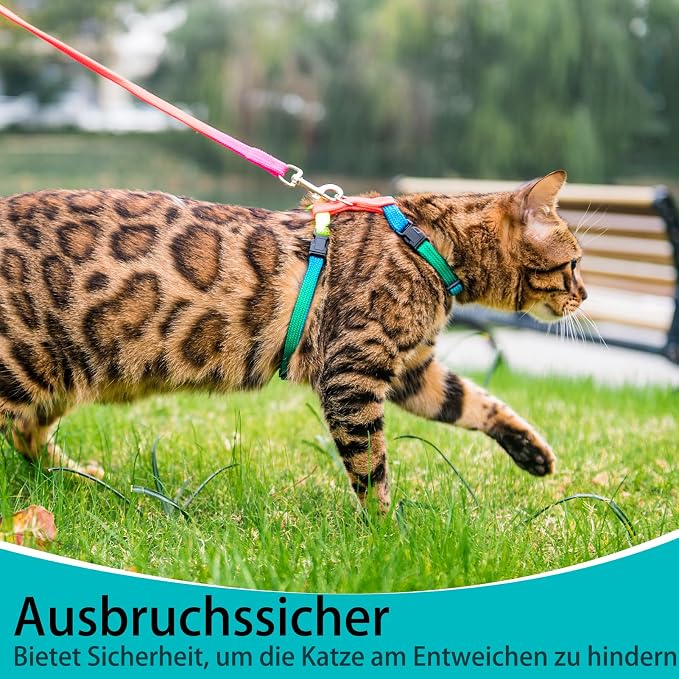 PUPTECK Adjustable Cat Harness and Leash Set Escape Proof Kitten Strap Collar - Image 5