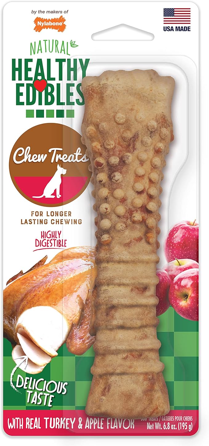 Nylabone Healthy Edibles Natural Dog Chews, Long Lasting Bones by Nylabone