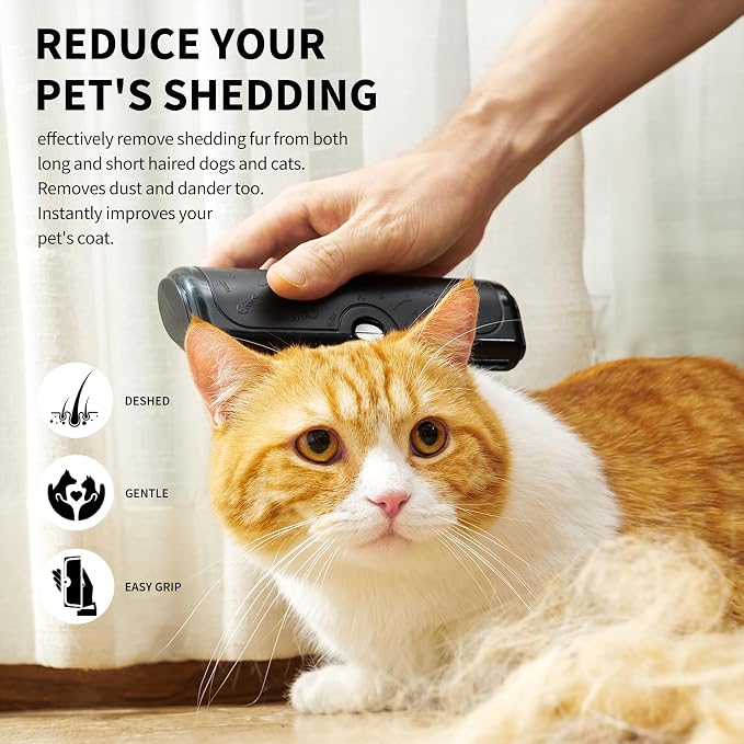 Dog Deshedding Brush & Shedding Blade, Undercoat Grooming Tool - Image 2