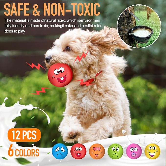Squeaky Dog Toys Funny Face Chewing Latex Rubber Soft Fetch Play Interactive - Image 3