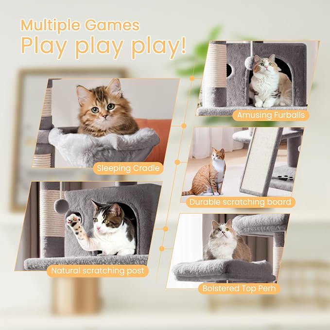 SHA CERLIN 68 Inches Multi-Level Large Cat Tree - Image 3