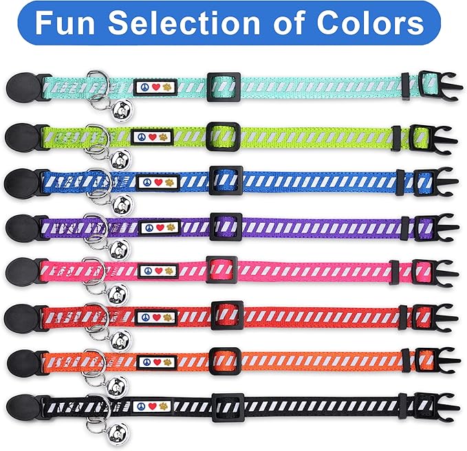 Pawtitas Personalized Black Reflective Cat Collar – Adjustable Custom Collar - Image 7