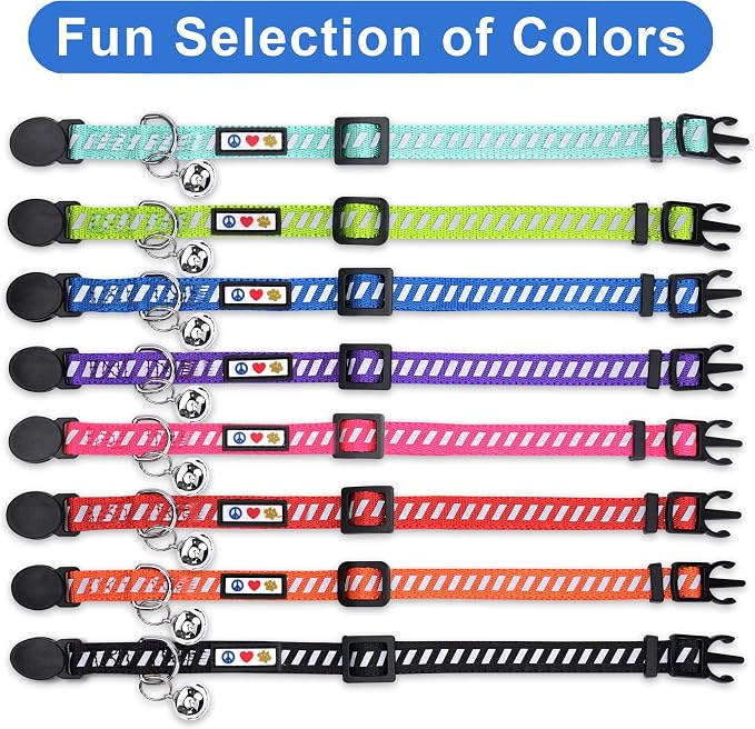 Pawtitas Personalized Teal Reflective Cat Collar – Adjustable Custom Collar - Image 7
