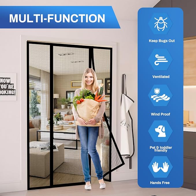 Magnetic Screen Door Upgraded PET Mesh Stronger Than Fiberglass and Polyester - Image 7