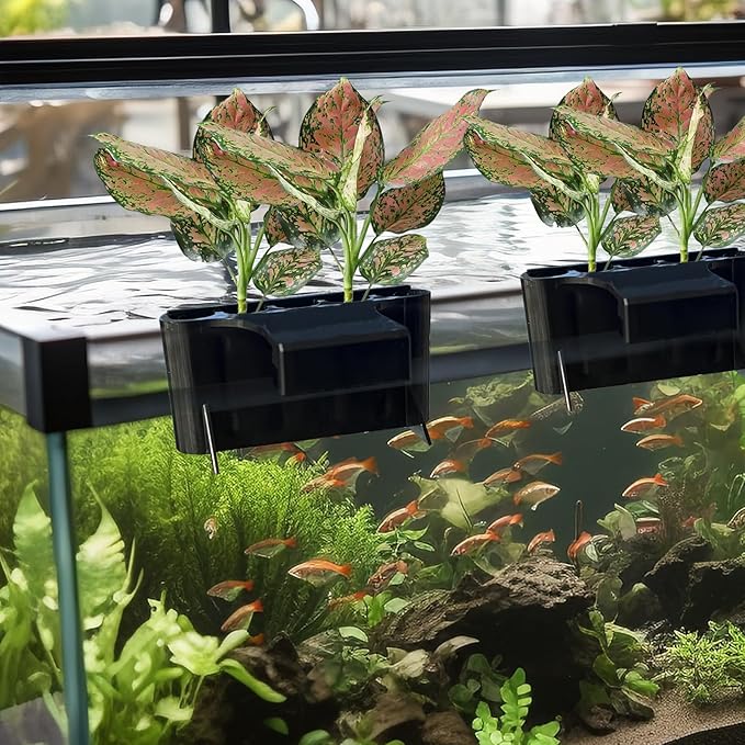 2 PCS Aquarium Plant Holder Top Hanging Fish Tank Plant Pot Aquarium Planter - Image 2