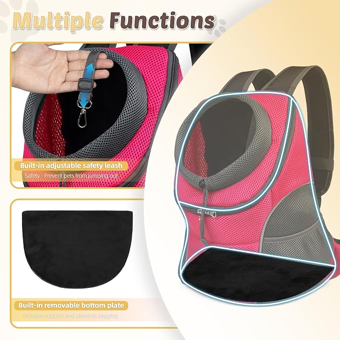 WOYYHO Pet Dog Carrier Backpack Small Dog Front Backpack Ventilated Dog Carrier - Image 2