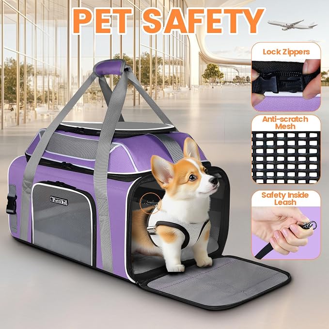 Petskd Top-Expandable Pet Carrier 19x13x9 Inches Southwest Allegiant Airlines - Image 5