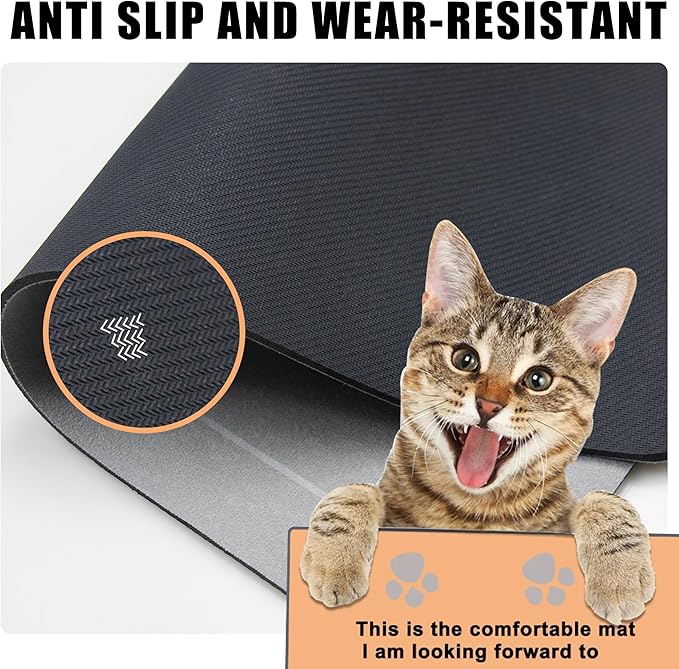 YCT Cat Pet Food Mat, Cat Feeding Mat, Non-Slip Bottom Absorbent Pet Mat - Image 4