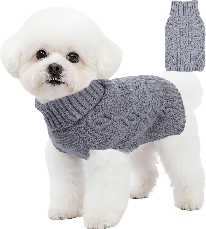 Dog Sweaters Small Dog Clothes Winter Turtleneck Puppy Sweater Warm Pet Cat by Puppishy