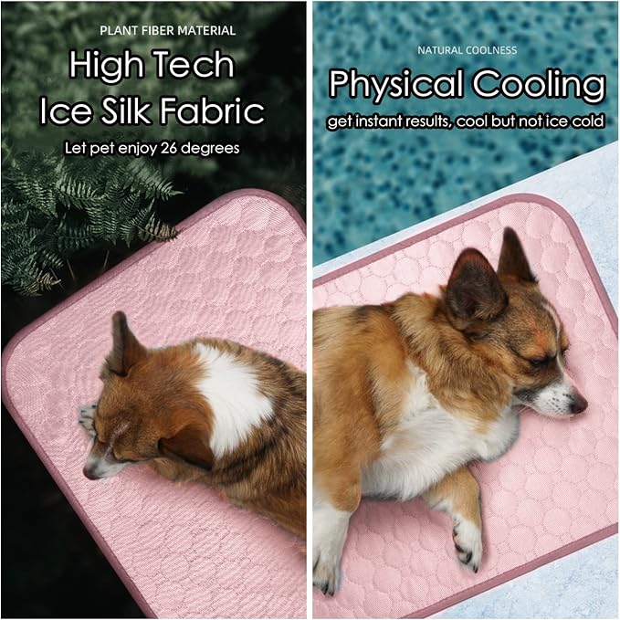 SOMOYA Dog Self Cooling Mat, Pet Washable Cooling Pad Blanket, Ice Silk Sleep - Image 3