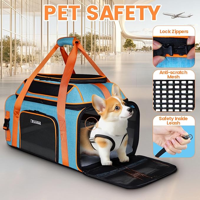 Petskd Top-Expandable Pet Carrier 19x13x9 Inches Southwest Allegiant Airlines - Image 5