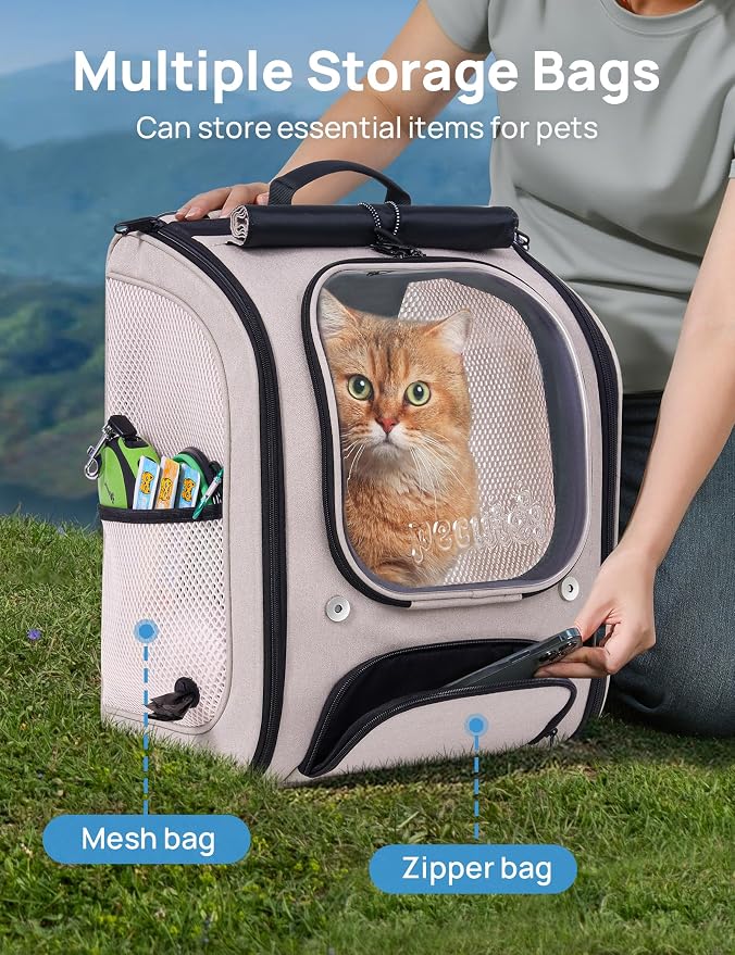 Pecute Cat Backpack Carrier, Large Space Cat Bubble Backpack, Breathable Cat - Image 8