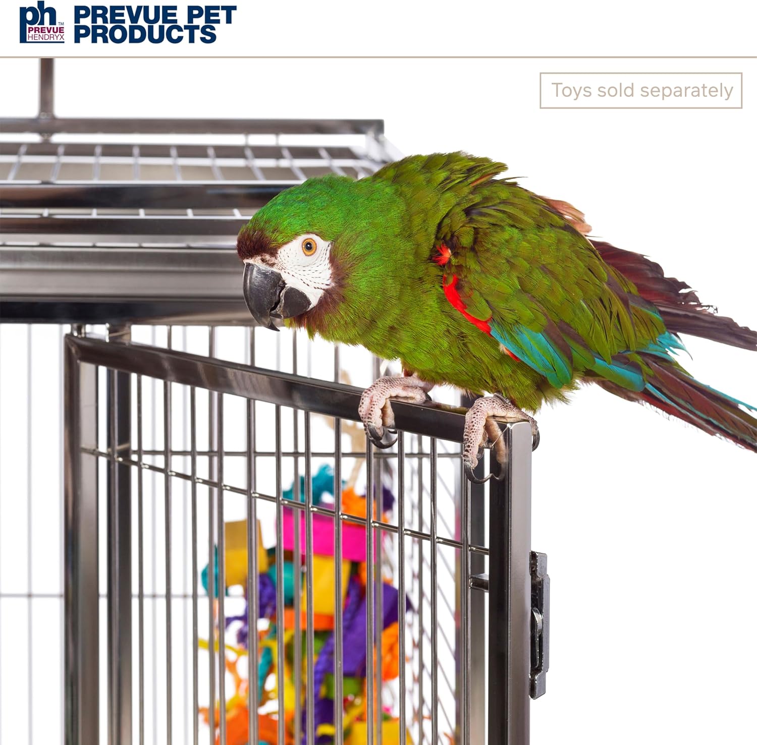 Prevue Pet Products Stainless Steel Playtop Bird Cage, Silver - GlobalHabitat Supply