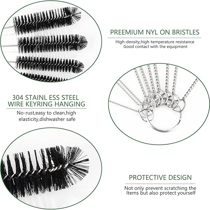 CiaraQ Bottle Cleaning Brushes, 9.8 Inch Nylon Tube Brush Set, Cleaner - Image 3