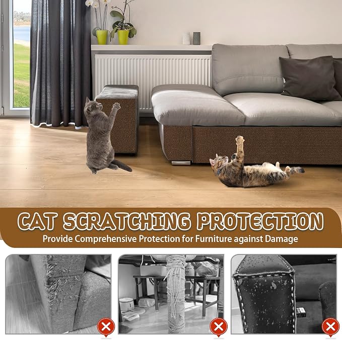 Climbing Cat Scratcher Mat Trimmable Cat Scratching Post Carpet 157.4’’x15.8’’ - Image 5
