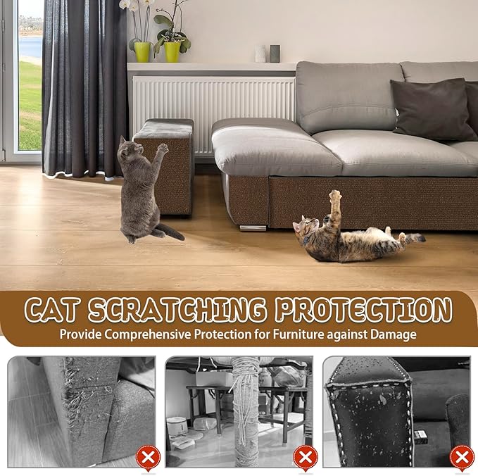 Climbing Cat Scratcher Mat Trimmable Cat Scratching Post Carpet 118’’x15.8’’ - Image 5