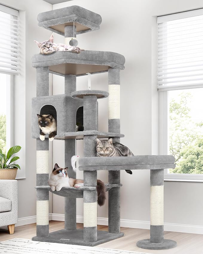 Globlazer Extra Large Platform Cat Tree, 65in Sturdy Cat Tree by Globlazer
