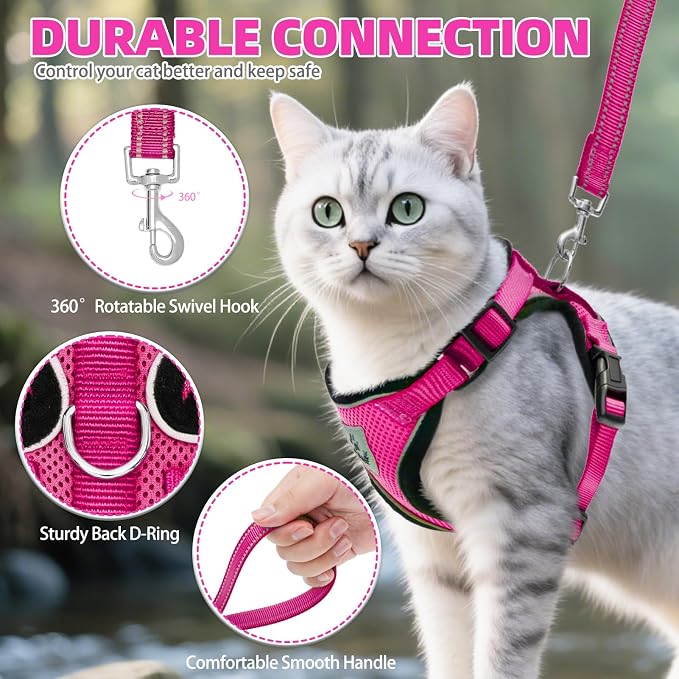 PUPTECK Cat Harness and Leash Set Escape Proof Reflective Cat Walking Harness - Image 5