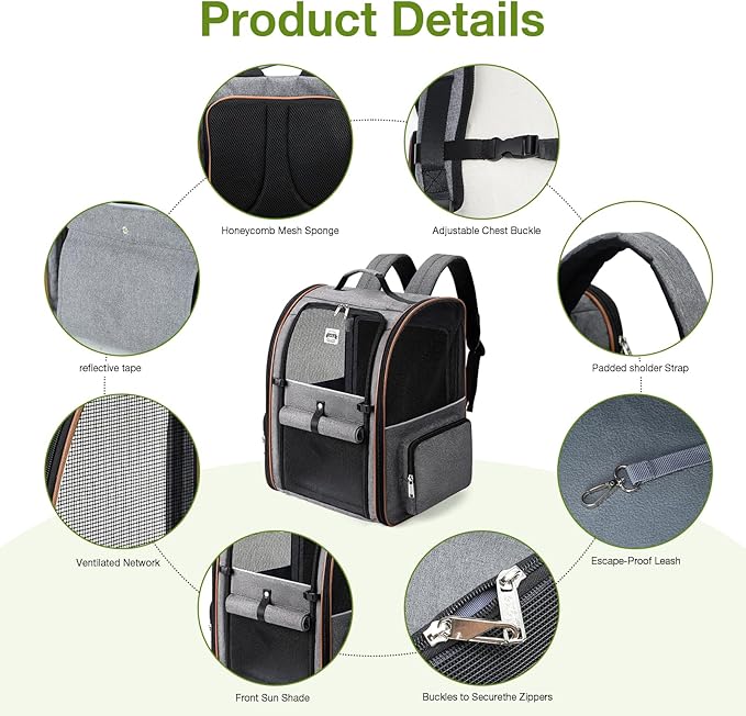 Lekebobor Cat Carrier Backpack, Expandable Pet Carrier - Image 9