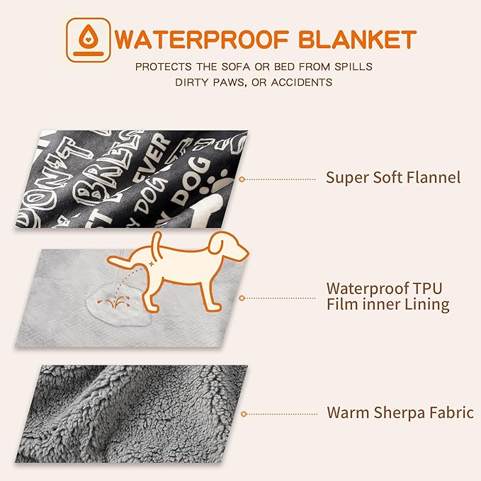 Waterproof Dog Blankets Pet Blanket, Soft Fluffy Sofa Car Bed Protector - Image 3