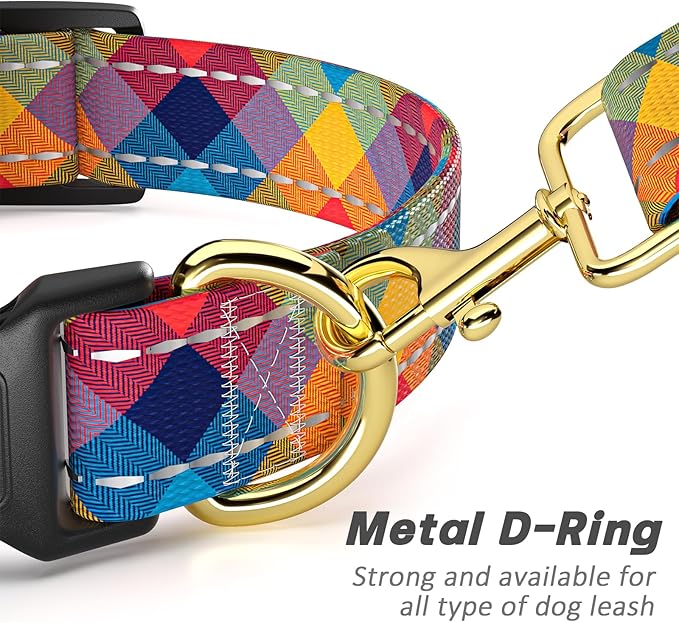 Reflective Dog Collar for Large Dogs, Cute Boho Adjustable Heavy-Duty Nylon - Image 5