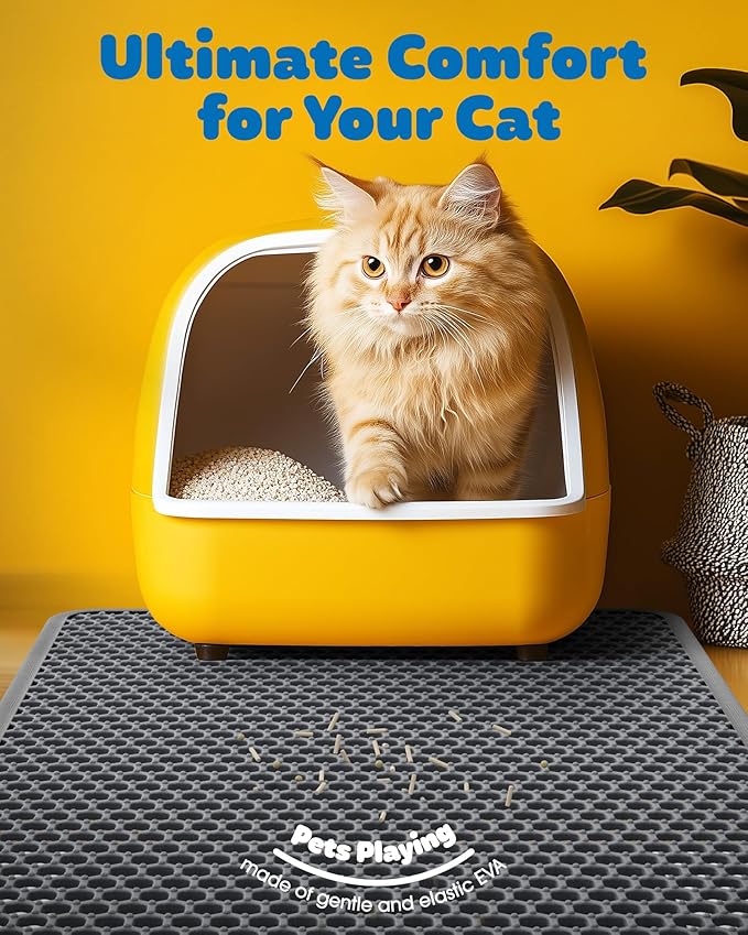 Cat Litter Mat - 23.2'' x 29.1'' Large Litter Trapping Mat, Waterproof - Image 2