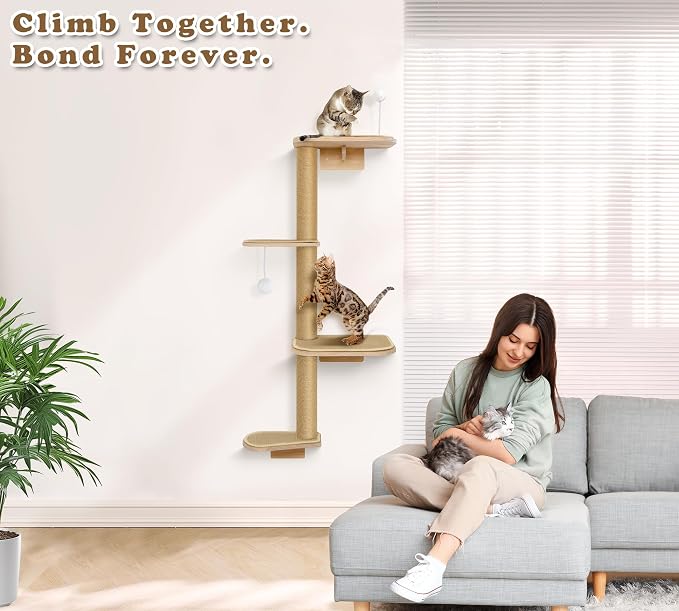 Cat Wall Shelves & Climber for Kittens – 4-Level Wall Mounted Cat Tree - Image 4