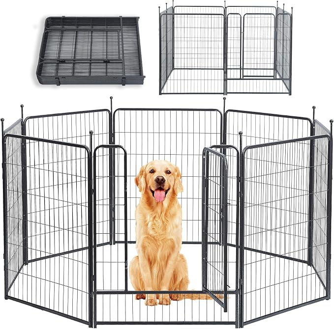 Dog Playpen, 32/40/45 Inch Height in Heavy Duty, Folding Indoor Outdoor by BestForYourPets
