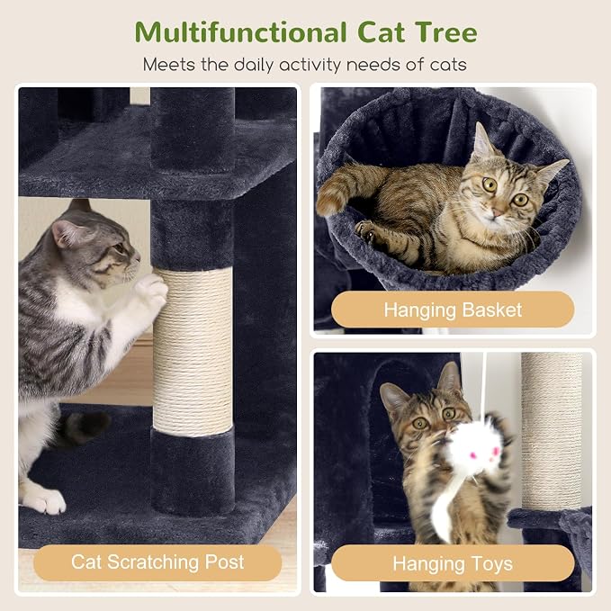 Globlazer Corner Cat Tree 66 inch Multi-Level Climbing Tower Kitty Condos Cat - Image 3