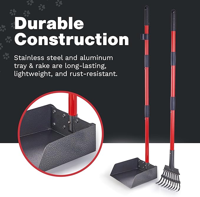 Pooper Scooper for Large Dogs and Small Dogs, Metal Poop Scooper Set - Image 5