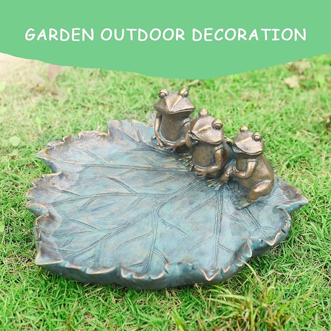 MUMTOP Bird Baths for Outdoors, Antique Outdoor Garden Bird Bath Resin Birdbath - Image 7