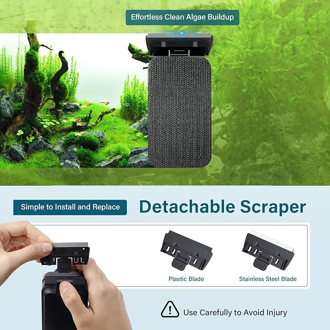 hygger Aquarium Magnetic Glass Clean Tool, Algae Scraper - Image 5