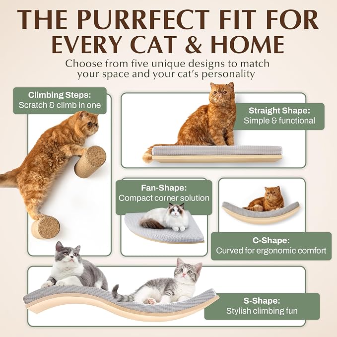 2-Pack Sisal Wall-Mounted Cat Climbing Wall Steps, Cat Wall Steps/Stairs - Image 7