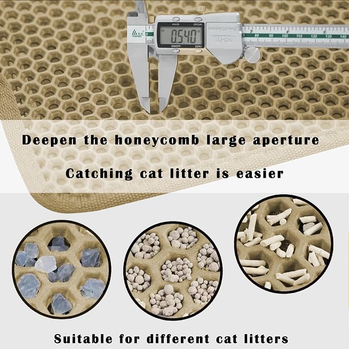 HCY&WLD 2-Pack Cat Litter Mat, Double Layer Honeycomb Waterproof Urine Proof - Image 4
