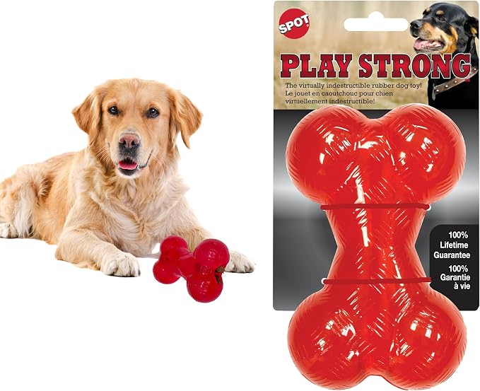 SPOT Play Strong Bone- Durable TPR Long Lasting Dog Chew by SPOT