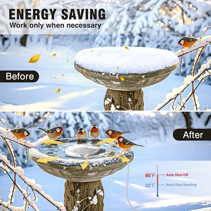 Bird Bath Heater for Outdoors in Winter, 120W Birdbath Heaters for Outdoor Bird - Image 5