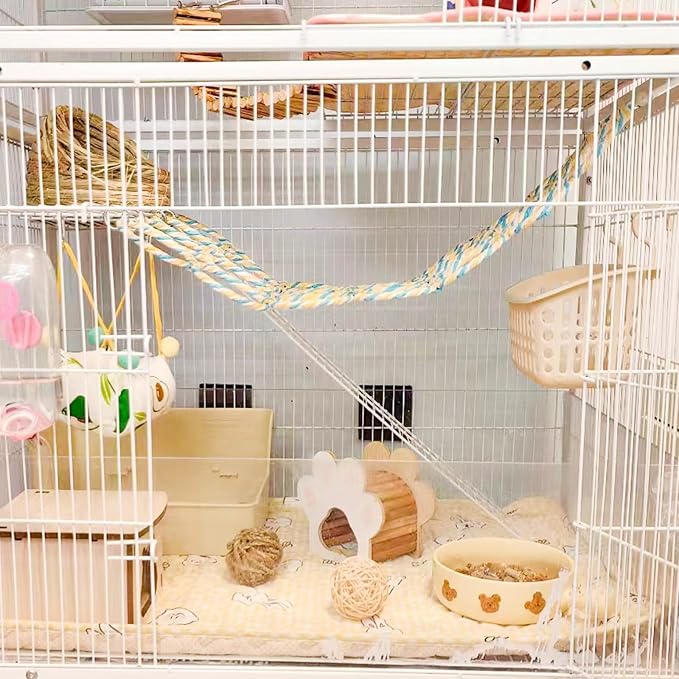 2 Pack Hanging Rat Rope Net, Bird Swing Toy, Parrot Climbing Ladder Bridge - Image 2
