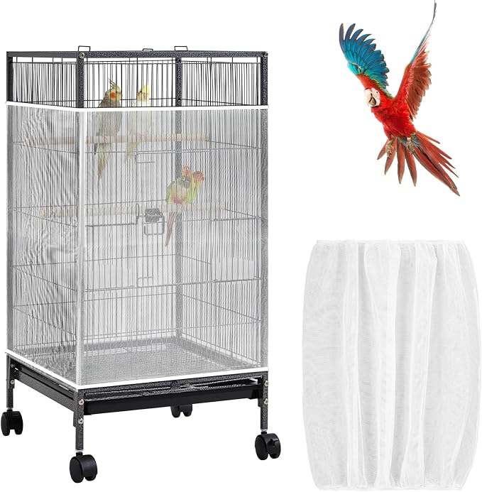 Large Bird Cage Net, Universal Adjustable Bird Cage Covers Mesh Polyester Birds by Unknown