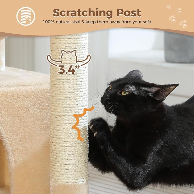 PEQULTI 4-in-1 Cat Tree, Scratching Post - Image 5
