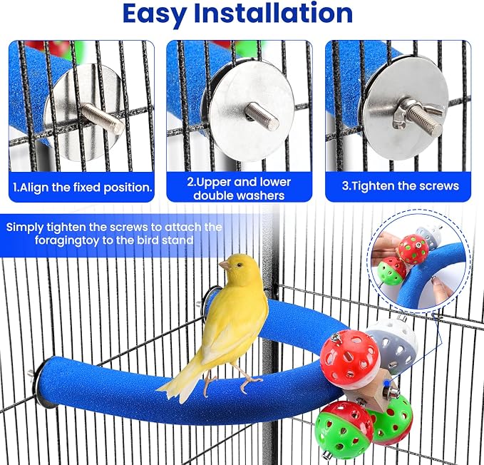 U Shape Parrot Perch Stand Toy Bird Platform Sand Paw Grinding Clean Stick - Image 6
