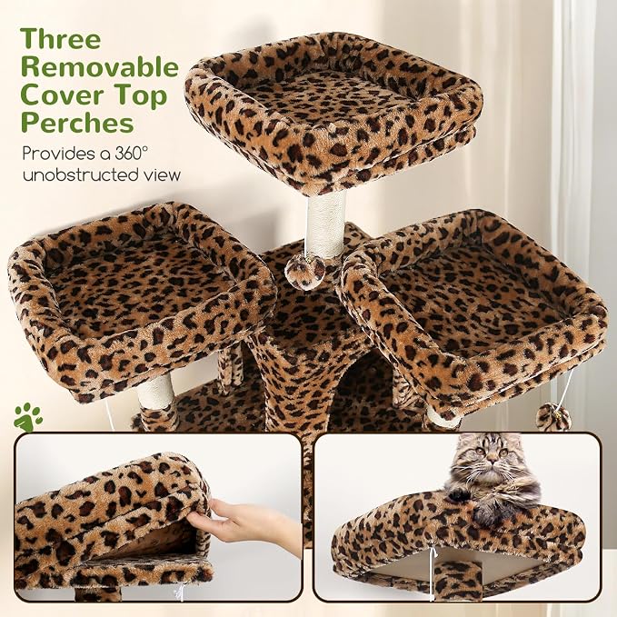 Globlazer Cat Trees and Towers for Multiple Adult Cats, 82-inch XXL Tall Cat - Image 3