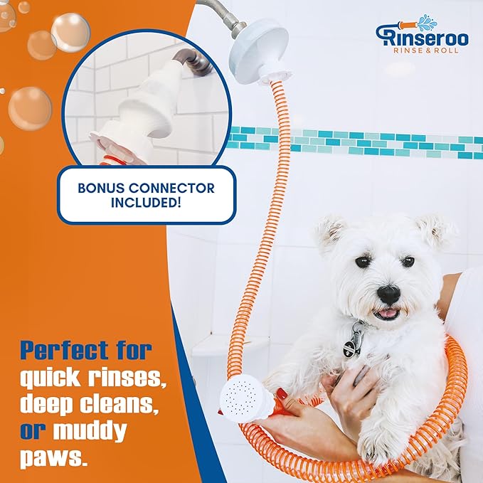 Rinseroo Dog Shower Attachment Hose – Slip-On Pet Sprayer - Image 6