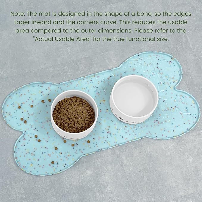 Dog Food Mat Anti-Slip Silicone Dog Bowl Mat Thicker Pet Placemat Waterproof - Image 9