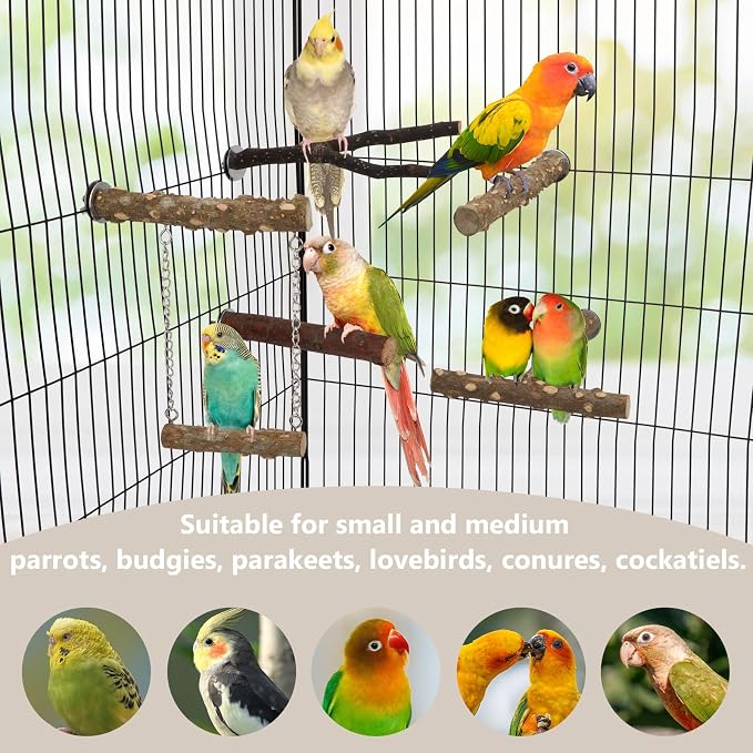 Hypeety Natural Wood Bird Perch - Image 5