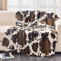 Bnuitland Brown Cow Print Throw Blanket by BNUITLAND