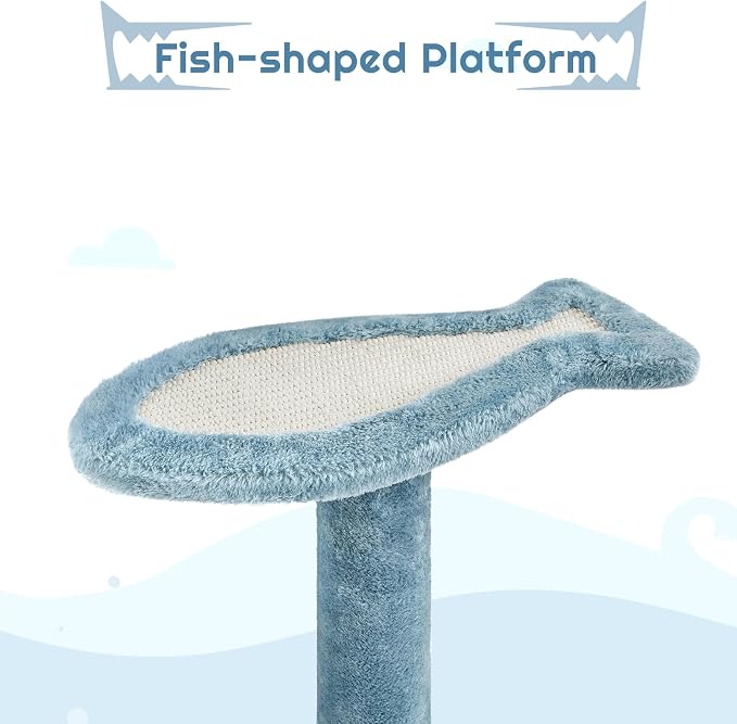 Yaheetech Cat Tree, 72.5inch Ocean-Themed Cat Tower - Image 9