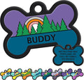 GoTags Silent Dog Tag, Personalized Engraved Bone Silicone Dog and Cat Name Pet by GoTags